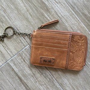 The Sak Iris Wallet in Leather, Elevated Card Holder with Keychain